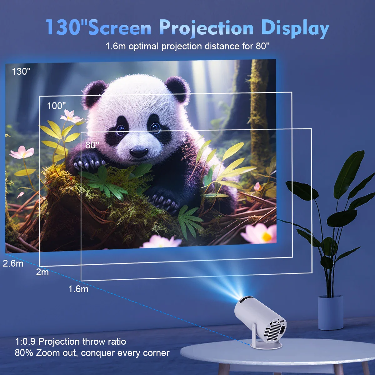 CineGo™ MagCubic HY300 Pro – Portable Home Theater Projector - Image 5