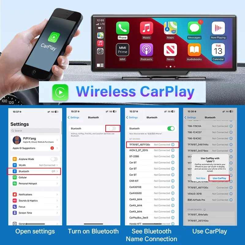 Jansite™ 10.26″ Smart Car Display with 4K Front & Rear Recording - Image 4
